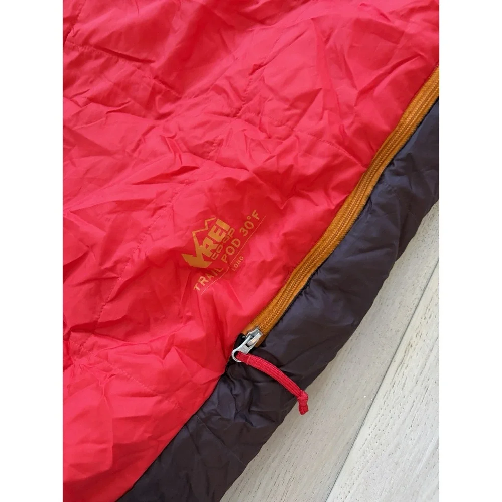 REI Trail Pod 30*F -Long Mummy Bag Red Brown Sleeping Camping BAG ONLY 86x32